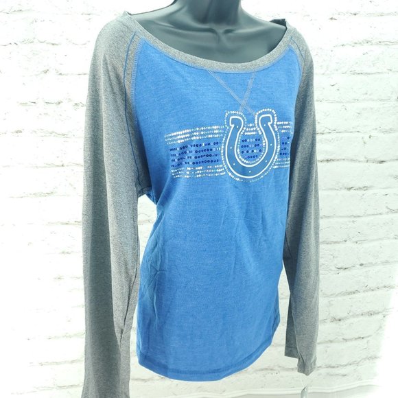 NFL Womens Blue Gray Indianapolis Lightweight Long Sleeve Activewear Top Size 1 - Picture 2 of 13